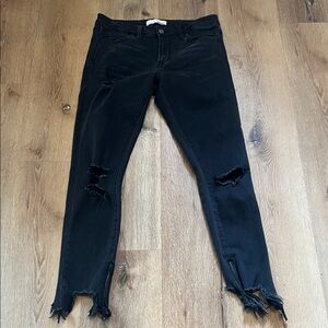 Vervet Distressed Black Women's Jeans Size 27 zipper at ankle